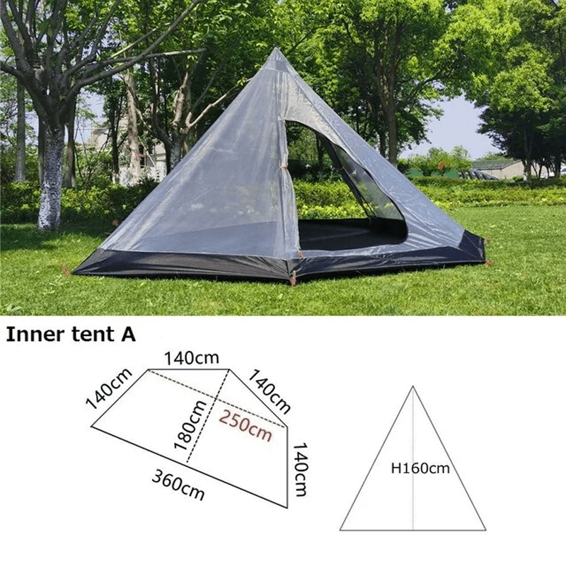 PEAK - Pyramidtält PU 3000mm 5-6 personer